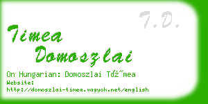 timea domoszlai business card